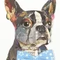 Preview: Bulldogge mit Fliege aus buntem Papier Wandbild von Clayre & Eef